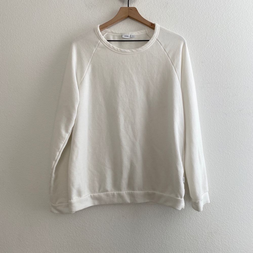 Onia Men's White Crew Neck Sweatshirt